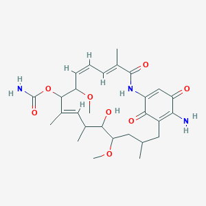 molecular formula C28H39N3O8 B10858349 [(4E,6Z,10E)-19-amino-13-hydroxy-8,14-dimethoxy-4,10,12,16-tetramethyl-3,20,22-trioxo-2-azabicyclo[16.3.1]docosa-1(21),4,6,10,18-pentaen-9-yl] carbamate 