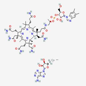 (2S,3S,4R,5R)-2-(6-aminopurin-9-yl)-5-methanidyloxolane-3,4-diol;cobalt(2+);[(2R,3S,4R,5S)-5-(5,6-dimethylbenzimidazol-1-yl)-4-hydroxy-2-(hydroxymethyl)oxolan-3-yl] [(2R)-1-[3-[(1R,2R,3R,4Z,7S,9Z,12S,13S,14Z,17S,18S,19R)-2,13,18-tris(2-amino-2-oxoethyl)-7,12,17-tris(3-amino-3-oxopropyl)-3,5,8,8,13,15,18,19-octamethyl-2,7,12,17-tetrahydro-1H-corrin-21-id-3-yl]propanoylamino]propan-2-yl] phosphate