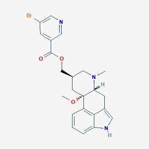 molecular formula C23H24BrN3O3 B108584 麦角碱-8-甲醇，10-甲氧基-6-甲基-，5-溴-3-吡啶甲酸酯（酯），（8-β-） CAS No. 35264-46-1