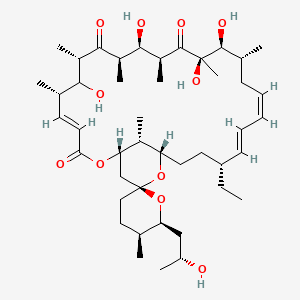 molecular formula C44H72O11 B10858454 (1S,4E,5'S,6S,6'S,8S,10R,11R,12S,14R,15S,16R,18Z,20E,22R,25S,27R,29R)-22-ethyl-7,11,14,15-tetrahydroxy-6'-[(2R)-2-hydroxypropyl]-5',6,8,10,12,14,16,29-octamethylspiro[2,26-dioxabicyclo[23.3.1]nonacosa-4,18,20-triene-27,2'-oxane]-3,9,13-trione 