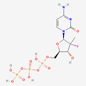 [[(2R,3R,4R,5R)-5-(4-amino-2-oxopyrimidin-1-yl)-4-fluoro-3-hydroxy-4-methyloxolan-2-yl]methoxy-hydroxyphosphoryl] phosphono hydrogen phosphate