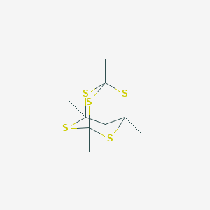 molecular formula C9H14S5 B108589 2,4,6,8,9-Pentathiaadamantane, 1,3,5,7-tetramethyl- CAS No. 17443-92-4