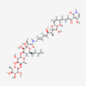 (2S)-2-[(2R,3R,4R,6S)-2,3-dihydroxy-4-[(2S,3S,4S,5R,6R)-3-hydroxy-5-[(2S,3R,4R,5R,6S)-4-hydroxy-3,5-dimethoxy-6-methyloxan-2-yl]oxy-4-methoxy-6-methyloxan-2-yl]oxy-5,5-dimethyl-6-[(1E,3Z)-penta-1,3-dienyl]oxan-2-yl]-N-[(2E,4E,6S,7R)-7-[(2S,3S,4R,5R)-3,4-dihydroxy-5-[(1Z,3E,5E)-7-(4-hydroxy-1-methyl-2-oxopyridin-3-yl)-6-methyl-7-oxohepta-1,3,5-trienyl]oxolan-2-yl]-6-methoxy-5-methylocta-2,4-dienyl]butanamide