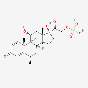 11beta,17,21-Trihydroxy-6alpha-methylpregna-1,4-diene-3,20-dione 21-(dihydrogen phosphate)