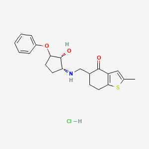 5-[[[(1R,2R)-2-hydroxy-3-phenoxycyclopentyl]amino]methyl]-2-methyl-6,7-dihydro-5H-1-benzothiophen-4-one;hydrochloride