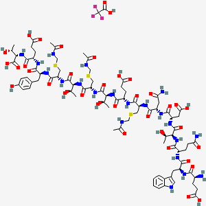 molecular formula C84H120F3N21O36S3 B10859574 Tigapotide triflutate CAS No. 848084-84-4