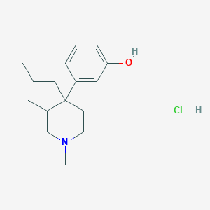 molecular formula C16H26ClNO B10859604 3-(1,3-Dimethyl-4-propylpiperidin-4-yl)phenol;hydrochloride 