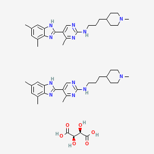 molecular formula C50H70N12O6 B10859643 Toreforant tartrate CAS No. 1203558-77-3