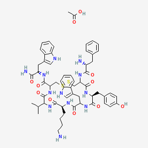 molecular formula C59H74N12O11S2 B10859649 H-D-Phe-DL-Cys(1)-Tyr-DL-Trp-Lys-DL-Val-DL-Cys(1)-Trp-NH2.CH3CO2H 