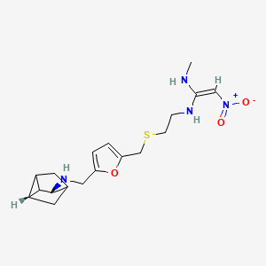 (+/-)-(Z)-N-Methyl-2-nitro-N'-(2-((5-((tricyclo(2.2.1.o(sup 2,6))hept-3-ylamino)methyl)furfuryl)thio)ethyl)-1,1-ethenediamine