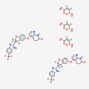 molecular formula C62H46F6N8O18 B10860090 Lifirafenib maleate CAS No. 1854985-74-2