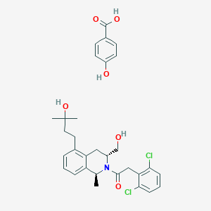 molecular formula C31H35Cl2NO6 B10860116 Mevidalen hydroxybenzoate CAS No. 1638669-32-5