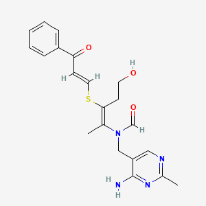 N-[(4-amino-2-methylpyrimidin-5-yl)methyl]-N-[(E)-5-hydroxy-3-[(E)-3-oxo-3-phenylprop-1-enyl]sulfanylpent-2-en-2-yl]formamide