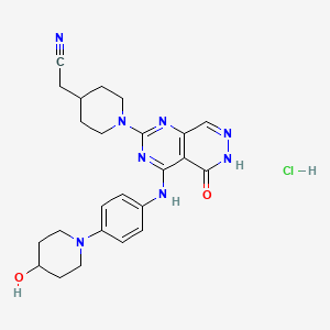 molecular formula C24H29ClN8O2 B10860156 Gusacitinib hydrochloride CAS No. 2228989-14-6