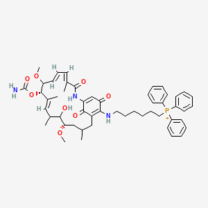 molecular formula C52H65N3O8P+ B10860210 6-[[(4E,6E,9S,10E,14S)-9-carbamoyloxy-13-hydroxy-8,14-dimethoxy-4,10,12,16-tetramethyl-3,20,22-trioxo-2-azabicyclo[16.3.1]docosa-1(21),4,6,10,18-pentaen-19-yl]amino]hexyl-triphenylphosphanium 