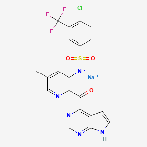 molecular formula C20H12ClF3N5NaO3S B10860218 Ilacirnon sodium CAS No. 1100319-36-5