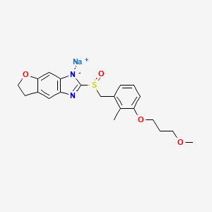 molecular formula C21H23N2NaO4S B10860237 Anaprazole sodium 