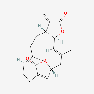 (1R,3E,5S,9R,12E)-3,12-dimethyl-8-methylidene-6,18-dioxatricyclo[14.2.1.05,9]nonadeca-3,12,16(19)-triene-7,17-dione