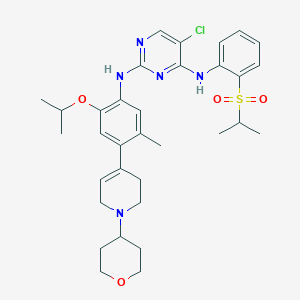 5-chloro-2-N-[5-methyl-4-[1-(oxan-4-yl)-3,6-dihydro-2H-pyridin-4-yl]-2-propan-2-yloxyphenyl]-4-N-(2-propan-2-ylsulfonylphenyl)pyrimidine-2,4-diamine