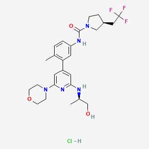 molecular formula C26H35ClF3N5O3 B10860394 Exarafenib hydrochloride 