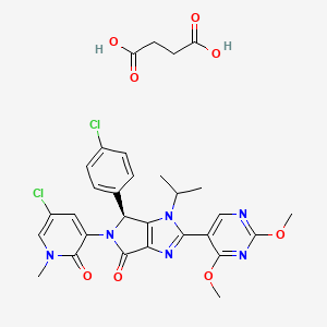 molecular formula C30H30Cl2N6O8 B10860429 Siremadlin succinate CAS No. 1638193-48-2