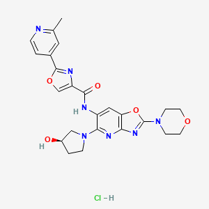 molecular formula C24H26ClN7O5 B10860431 Emavusertib hydrochloride CAS No. 2376399-42-5