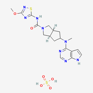 molecular formula C18H24N8O6S2 B10860436 Ivarmacitinib sulfate CAS No. 1639419-51-4