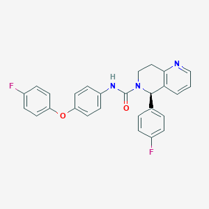 molecular formula C27H21F2N3O2 B10860454 (5R)-N-[4-(4-fluorophenoxy)phenyl]-5-(4-fluorophenyl)-7,8-dihydro-5H-1,6-naphthyridine-6-carboxamide 