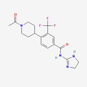 4-(1-acetylpiperidin-4-yl)-N-(4,5-dihydro-1H-imidazol-2-yl)-3-(trifluoromethyl)benzamide