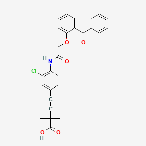 4-[4-[[2-(2-Benzoylphenoxy)acetyl]amino]-3-chlorophenyl]-2,2-dimethylbut-3-ynoic acid