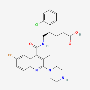 (4R)-5-[(6-bromo-3-methyl-2-piperazin-1-ylquinoline-4-carbonyl)amino]-4-(2-chlorophenyl)pentanoic acid