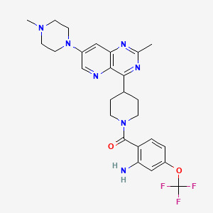 molecular formula C26H30F3N7O2 B10860520 [2-Amino-4-(trifluoromethoxy)phenyl]-[4-[2-methyl-7-(4-methylpiperazin-1-yl)pyrido[3,2-d]pyrimidin-4-yl]piperidin-1-yl]methanone 