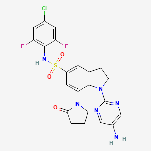 1-(5-aminopyrimidin-2-yl)-N-(4-chloro-2,6-difluorophenyl)-7-(2-oxopyrrolidin-1-yl)-2,3-dihydroindole-5-sulfonamide