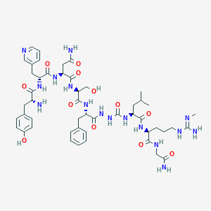 (2S)-2-[[(2R)-2-[[(2R)-2-amino-3-(4-hydroxyphenyl)propanoyl]amino]-3-pyridin-3-ylpropanoyl]amino]-N-[(2S)-1-[[(2S)-1-[2-[[(2S)-1-[[(2S)-1-[(2-amino-2-oxoethyl)amino]-5-[(N'-methylcarbamimidoyl)amino]-1-oxopentan-2-yl]amino]-4-methyl-1-oxopentan-2-yl]carbamoyl]hydrazinyl]-1-oxo-3-phenylpropan-2-yl]amino]-3-hydroxy-1-oxopropan-2-yl]butanediamide