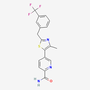 5-[4-Methyl-2-[[3-(trifluoromethyl)phenyl]methyl]-1,3-thiazol-5-yl]pyridine-2-carboxamide