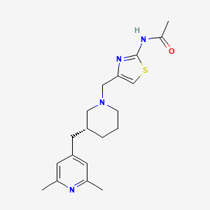 molecular formula C19H26N4OS B10860581 1-(4-((3-((2,6-Dimethyl-pyridin-4-yl)-methyl)-piperidin-1-yl)-methyl)-thiazol-2-ylamino)-ethanone 