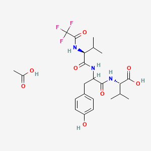 molecular formula C23H32F3N3O8 B10860606 Tfa-Val-DL-Tyr-Val-OH.CH3CO2H 