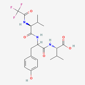 molecular formula C21H28F3N3O6 B10860637 Trifluoroacetyl Tripeptide-2 (acetate) 