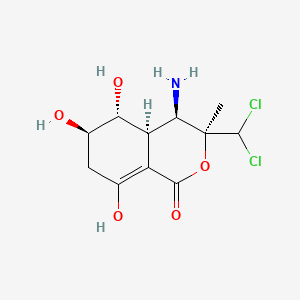 molecular formula C11H15Cl2NO5 B10860673 (3S,4R,4aR,5R,6R)-4-amino-3-(dichloromethyl)-5,6,8-trihydroxy-3-methyl-4a,5,6,7-tetrahydro-4H-isochromen-1-one 