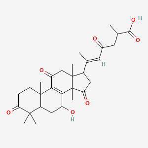 molecular formula C30H40O7 B10860783 (E)-6-(7-hydroxy-4,4,10,13,14-pentamethyl-3,11,15-trioxo-1,2,5,6,7,12,16,17-octahydrocyclopenta[a]phenanthren-17-yl)-2-methyl-4-oxohept-5-enoic acid 