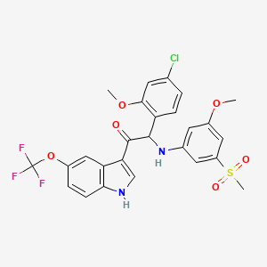 molecular formula C26H22ClF3N2O6S B10860870 Mosnodenvir CAS No. 2043343-94-6