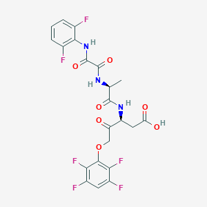 N-(2,6-Difluorophenyl)-2-oxoglycyl-N-((1S)-1-(carboxymethyl)-2-oxo-3-(2,3,5,6-tetrafluorophenoxy)propyl)-L-alaninamide