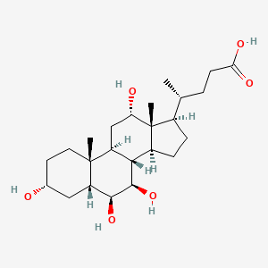 molecular formula C24H40O6 B10860904 3alpha,6beta,7beta,12alpha-Tetrahydroxy-5beta-cholan-24-oic Acid CAS No. 75110-48-4