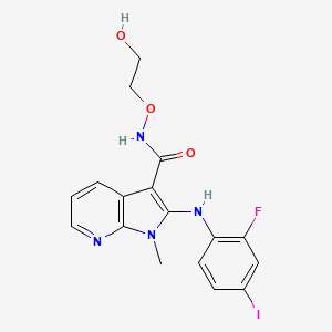 molecular formula C17H16FIN4O3 B10860916 Nedometinib CAS No. 2252314-46-6