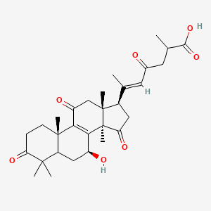 molecular formula C30H40O7 B10860950 (E)-6-[(7S,10S,13R,14R,17R)-7-hydroxy-4,4,10,13,14-pentamethyl-3,11,15-trioxo-1,2,5,6,7,12,16,17-octahydrocyclopenta[a]phenanthren-17-yl]-2-methyl-4-oxohept-5-enoic acid 