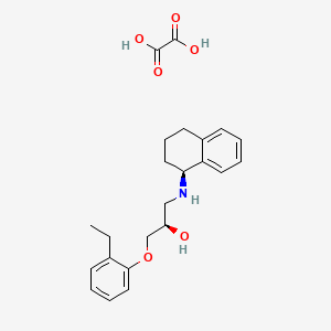 molecular formula C23H29NO6 B10860979 (2R)-1-(2-ethylphenoxy)-3-[[(1S)-1,2,3,4-tetrahydronaphthalen-1-yl]amino]propan-2-ol;oxalic acid 