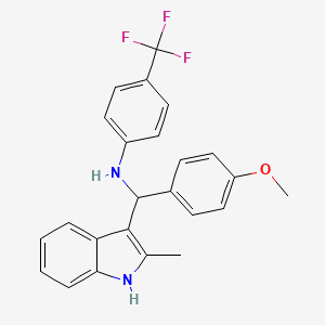 N-[(4-methoxyphenyl)-(2-methyl-1H-indol-3-yl)methyl]-4-(trifluoromethyl)aniline