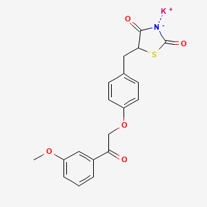 potassium;5-[[4-[2-(3-methoxyphenyl)-2-oxoethoxy]phenyl]methyl]-1,3-thiazolidin-3-ide-2,4-dione