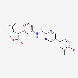 2-Oxazolidinone, 3-[2-[[(1R)-1-[5-(4-fluoro-3-methylphenyl)-2-pyrimidinyl]ethyl]amino]-4-pyrimidinyl]-4-(1-methylethyl)-, (4S)-