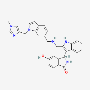 (R)-5-Hydroxy-3-(2-((((1-((1-methyl-1H-imidazol-4-yl)methyl)-1H-indol-6-yl)methyl)amino)methyl)-1H-indol-3-yl)isoindolin-1-one